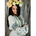 Embroidered blouse "Flowers of Glory Yellow&Blue"